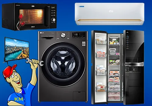 Professional technician repairing washing machine